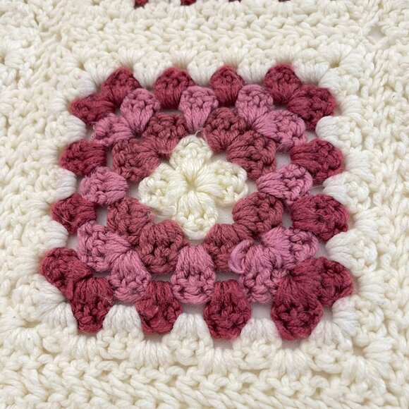 Vintage Granny Square Crochet Blanket 41" x 54" - Picture 8 of 10